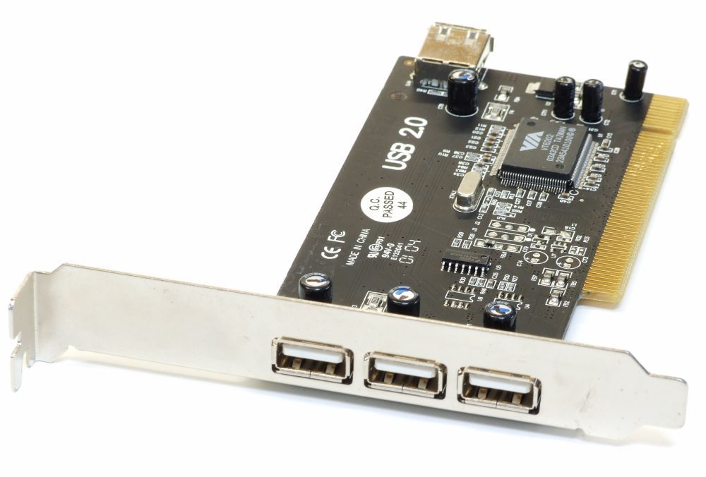 USB kaart USB 2.0 3+1 slots PCI VIA VT6202